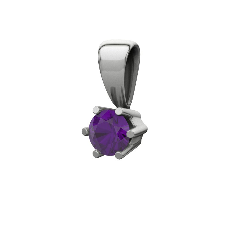Amethyst Weißgoldhalskette Delhi, Weißgold 375, von vorn