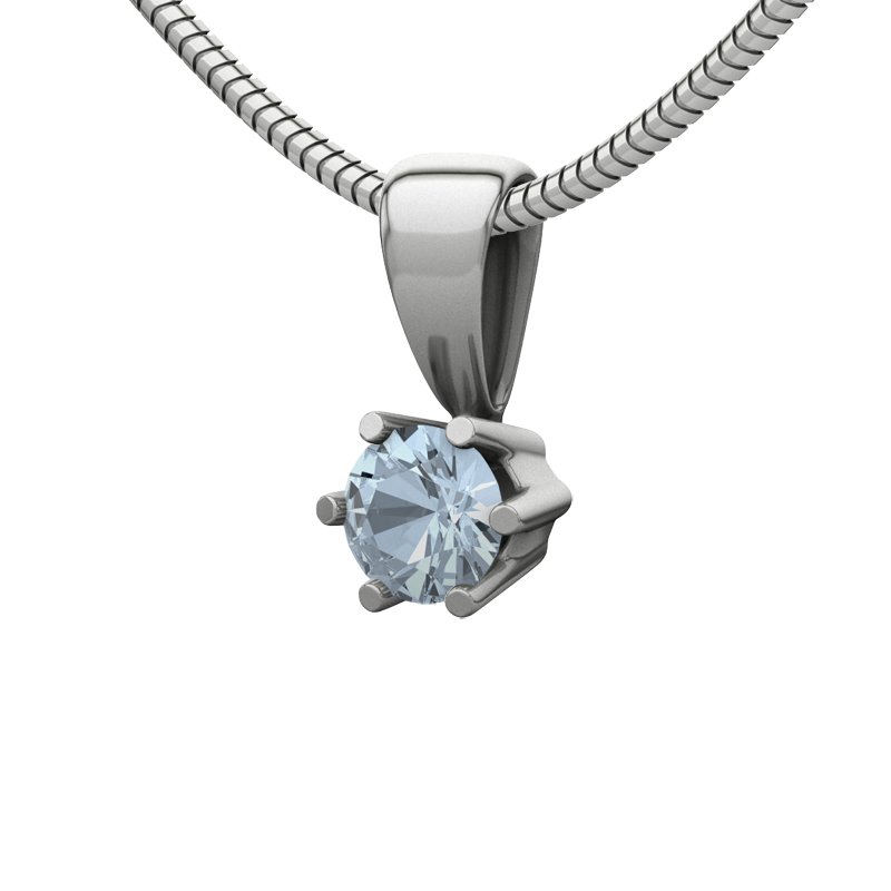 Blauer Topas Weißgoldhalskette Delhi, Weißgold 585, von vorn