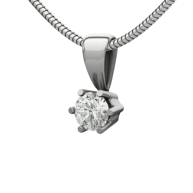 Diamanthalskette Delhi, Weißgold 750, von vorn