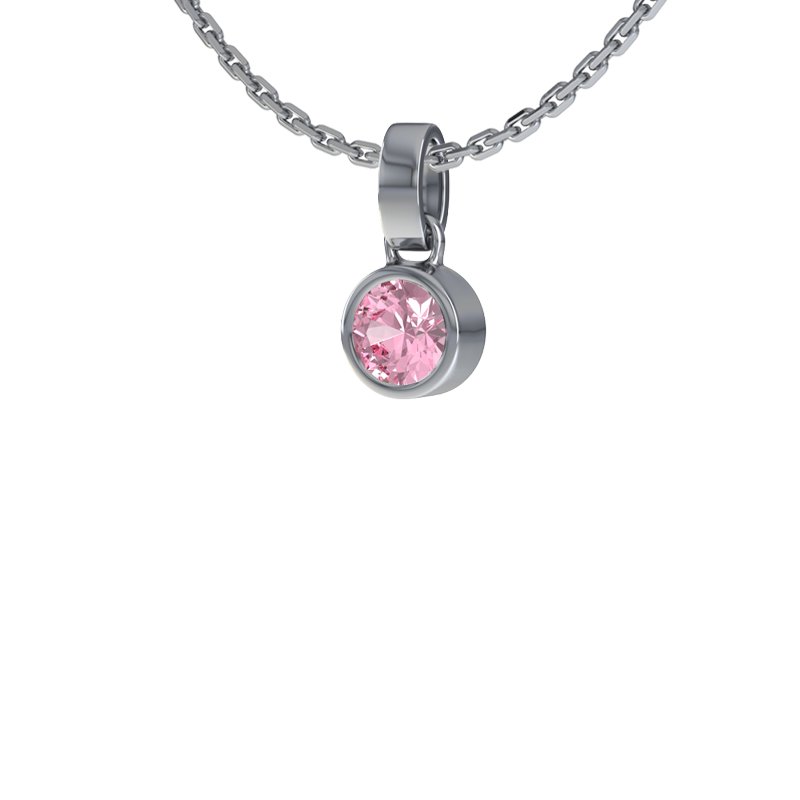 Pinker Turmalin Weißgoldhalskette El Alto, Weißgold 585, von vorn