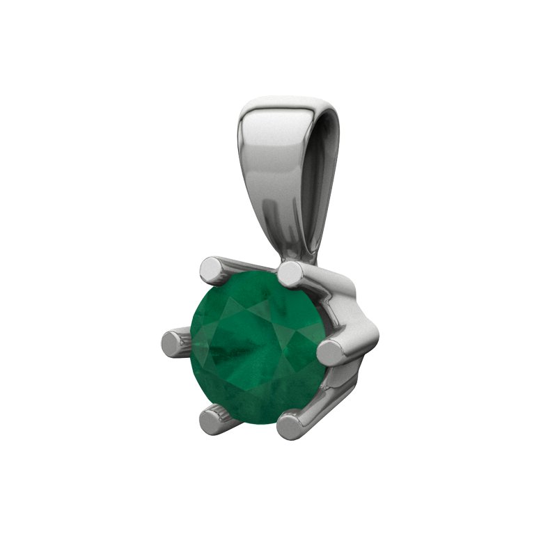 Smaragd Sterlingsilberhalskette Elda, Sterlingsilber 925, von vorn