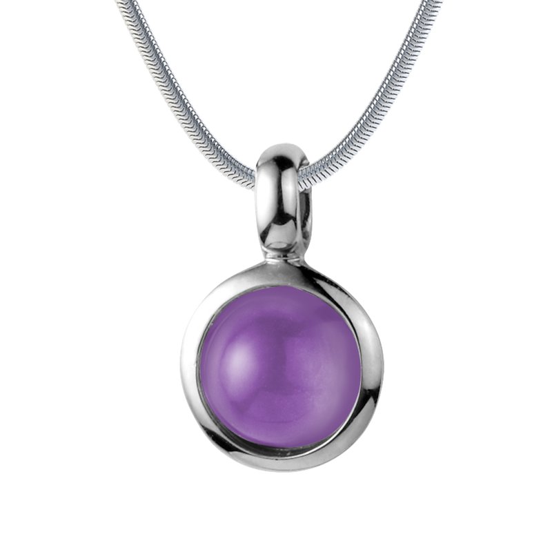 Amethyst Weißgoldhalskette Emilia Lovely, Weißgold 750, von vorn