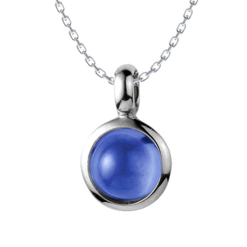 Blauer Saphir Weißgoldhalskette Emilia Lovely, Weißgold 585, von vorn
