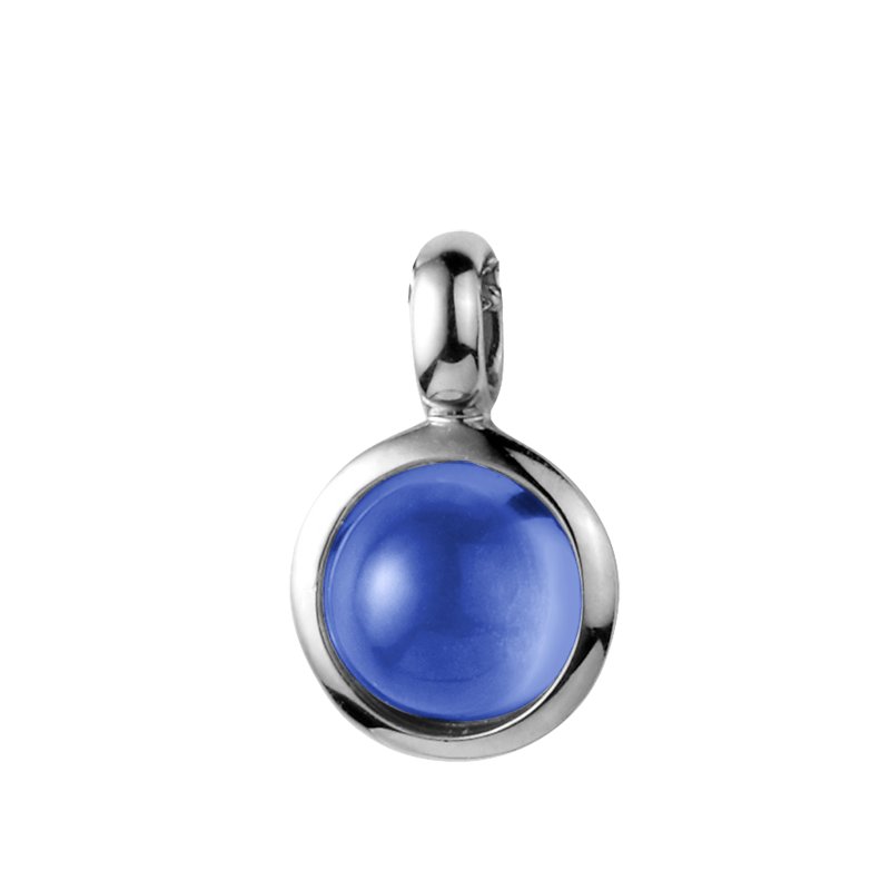 Blauer Saphir Weißgoldhalskette Emilia Lovely, Weißgold 750, von vorn