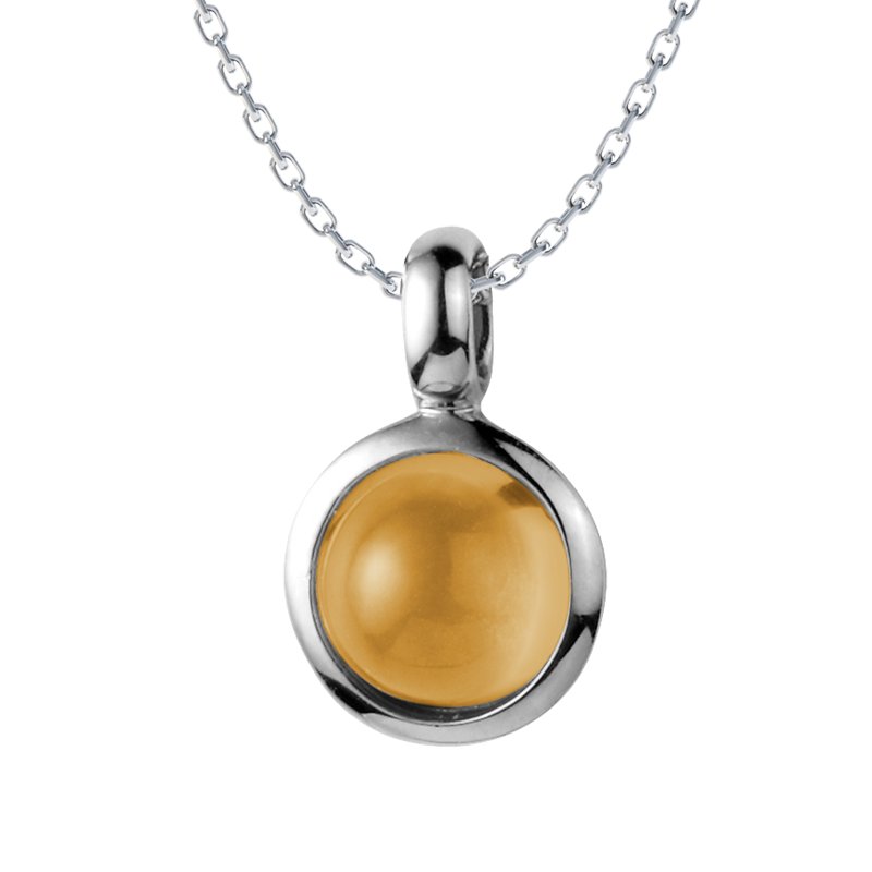 Citrin Weißgoldhalskette Emilia Lovely, Weißgold 585, von vorn