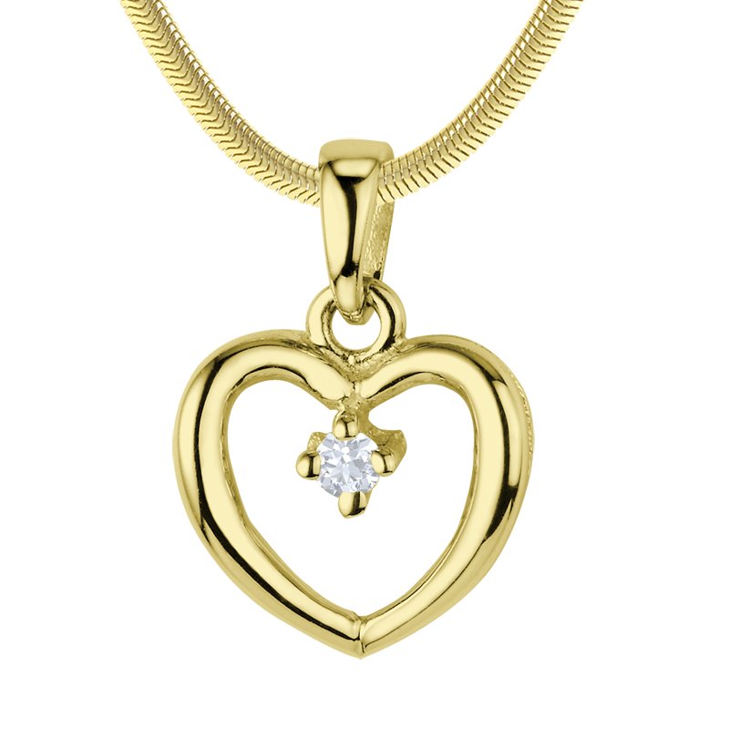 Diamanthalskette Emilia, Gelbgold 585, von vorn