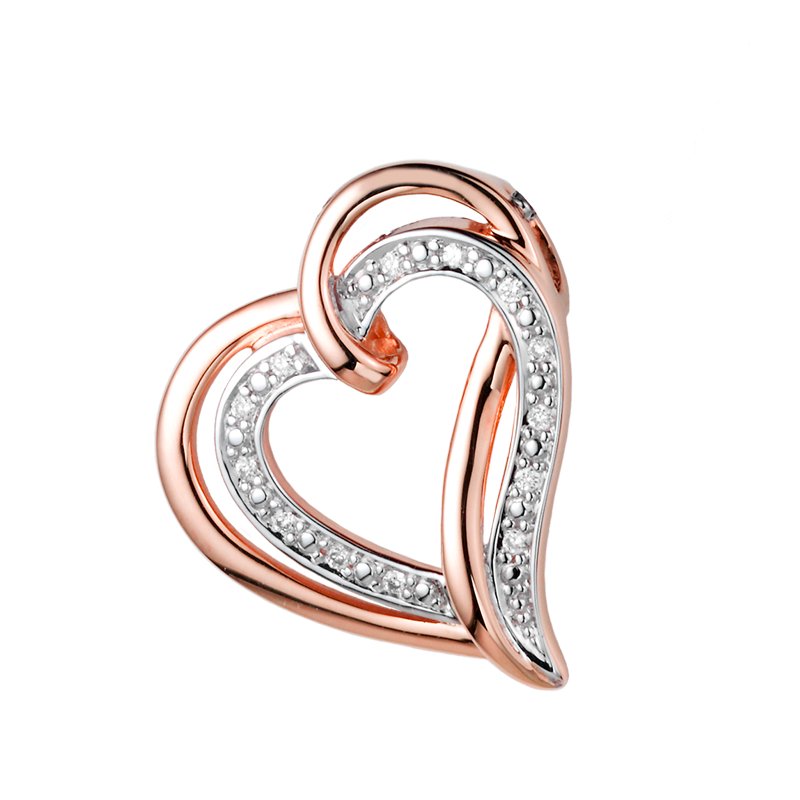 Diamanthalskette Esme, Rotgold 585, von vorn