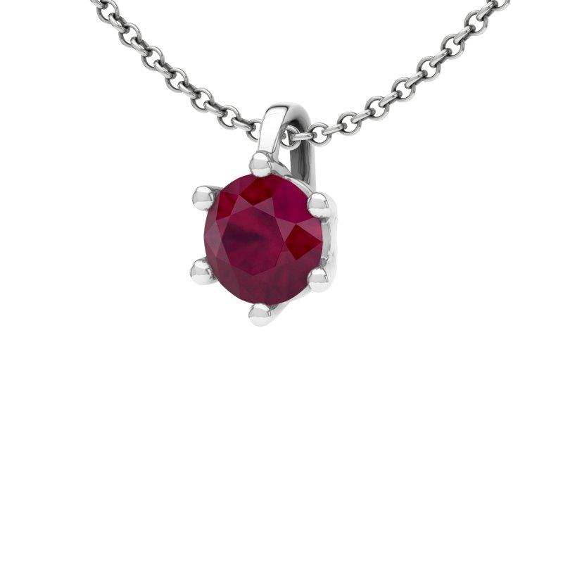 Rubin Sterlingsilberhalskette Foggia, Sterlingsilber 925, von vorn
