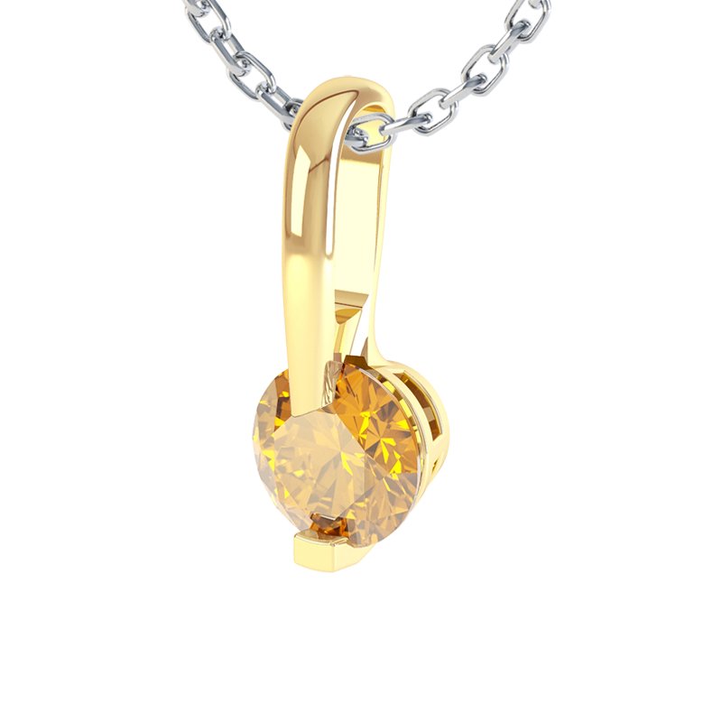Citrin Gelbgoldhalskette Franziska, Gelbgold 585, von vorn