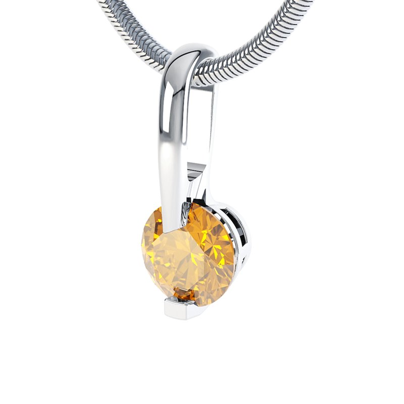 Citrin Weißgoldhalskette Franziska, Weißgold 750, von vorn
