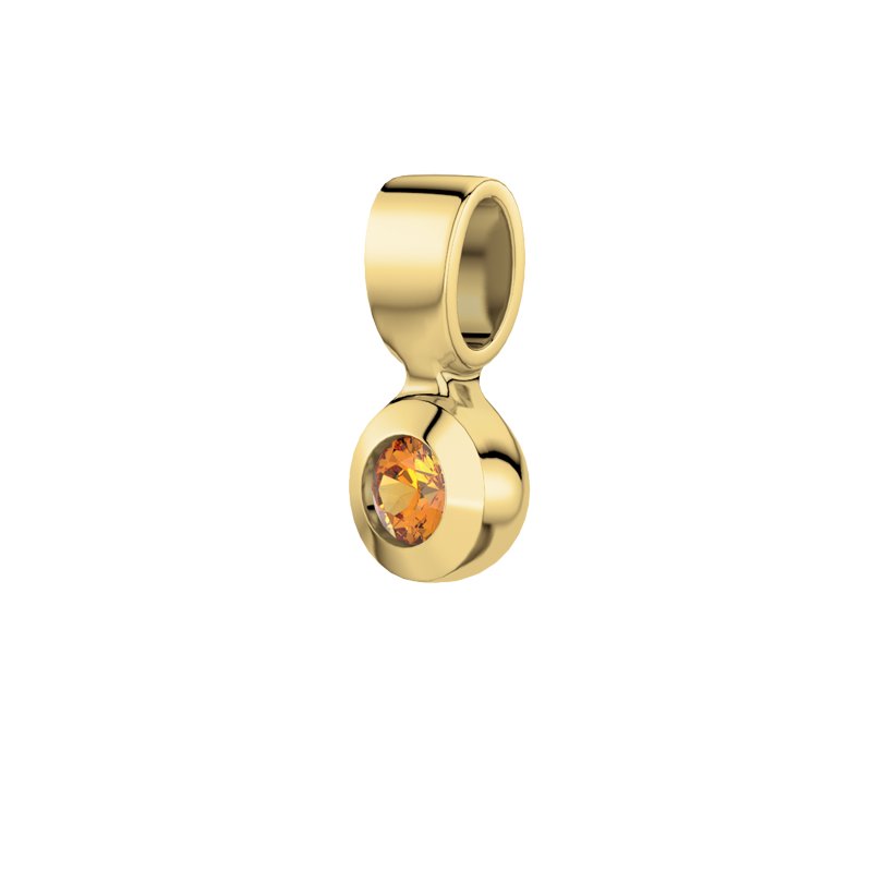 Citrin Gelbgoldhalskette Gabriela, Gelbgold 375, von vorn