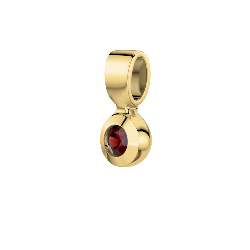 Granat Gelbgoldhalskette Gabriela, Gelbgold 585, von vorn