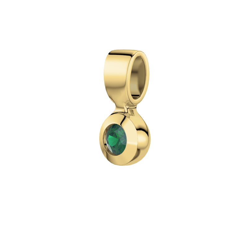 Smaragd Gelbgoldhalskette Gabriela, Gelbgold 375, von vorn