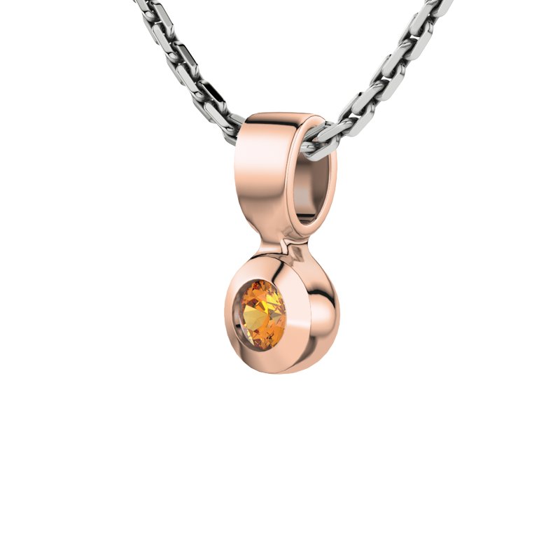 Citrin Rotgoldhalskette Gabriela, Rotgold 585, von vorn