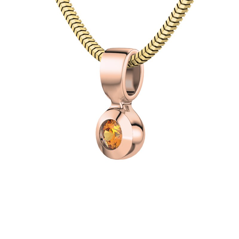 Citrin Rotgoldhalskette Gabriela, Rotgold 585, von vorn