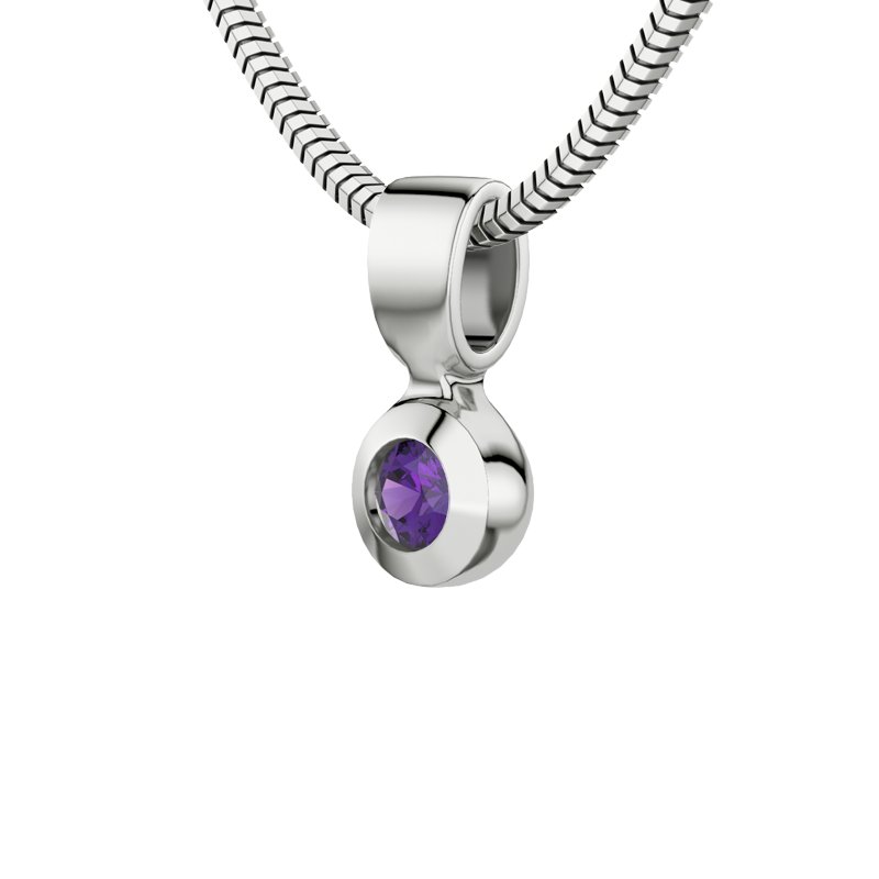 Amethyst Sterlingsilberhalskette Gabriela, Sterlingsilber 925, von vorn