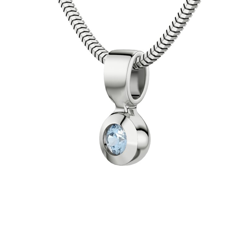 Aquamarin Sterlingsilberhalskette Gabriela, Sterlingsilber 925, von vorn