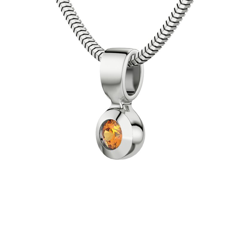Citrin Sterlingsilberhalskette Gabriela, Sterlingsilber 925, von vorn