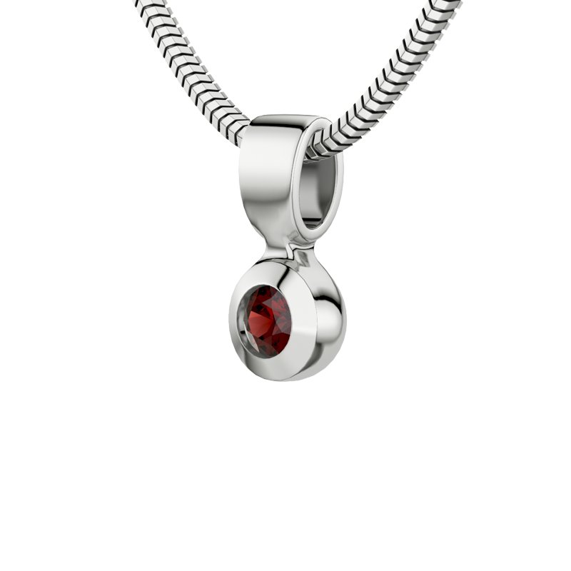 Granat Sterlingsilberhalskette Gabriela, Sterlingsilber 925, von vorn