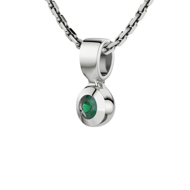 Smaragd Sterlingsilberhalskette Gabriela, Sterlingsilber 925, von vorn