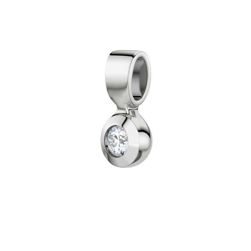 Diamanthalskette Gabriela, Weißgold 375, von vorn