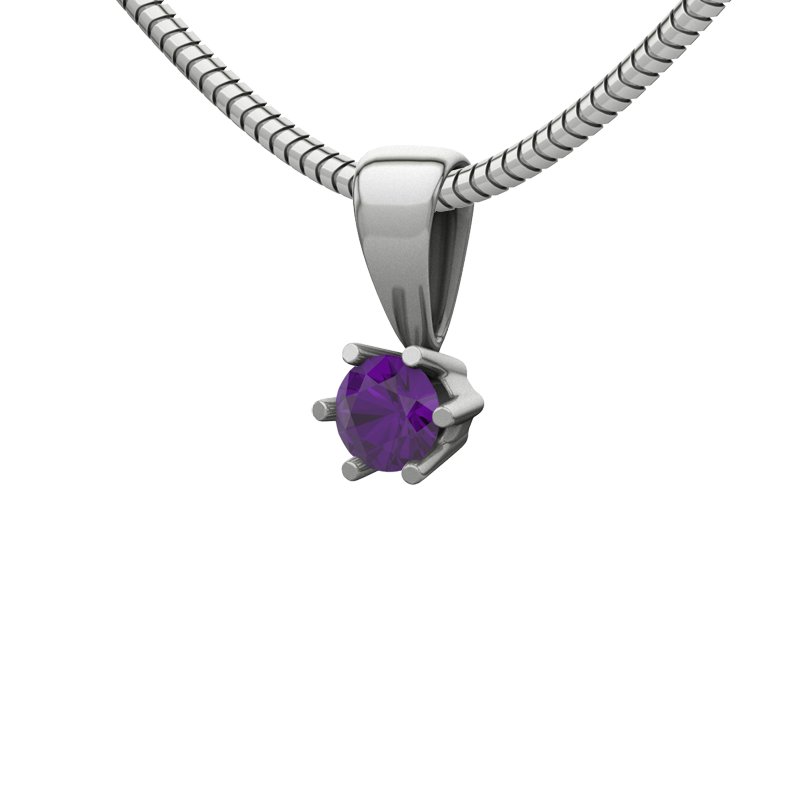 Amethyst Sterlingsilberhalskette Granada, Sterlingsilber 925, von vorn