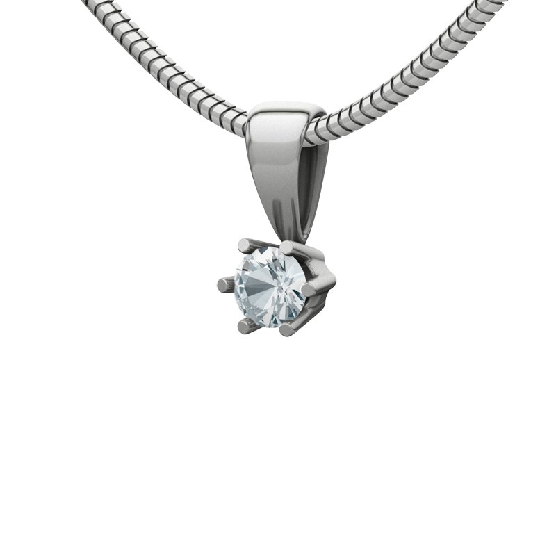 Aquamarin Sterlingsilberhalskette Granada, Sterlingsilber 925, von vorn