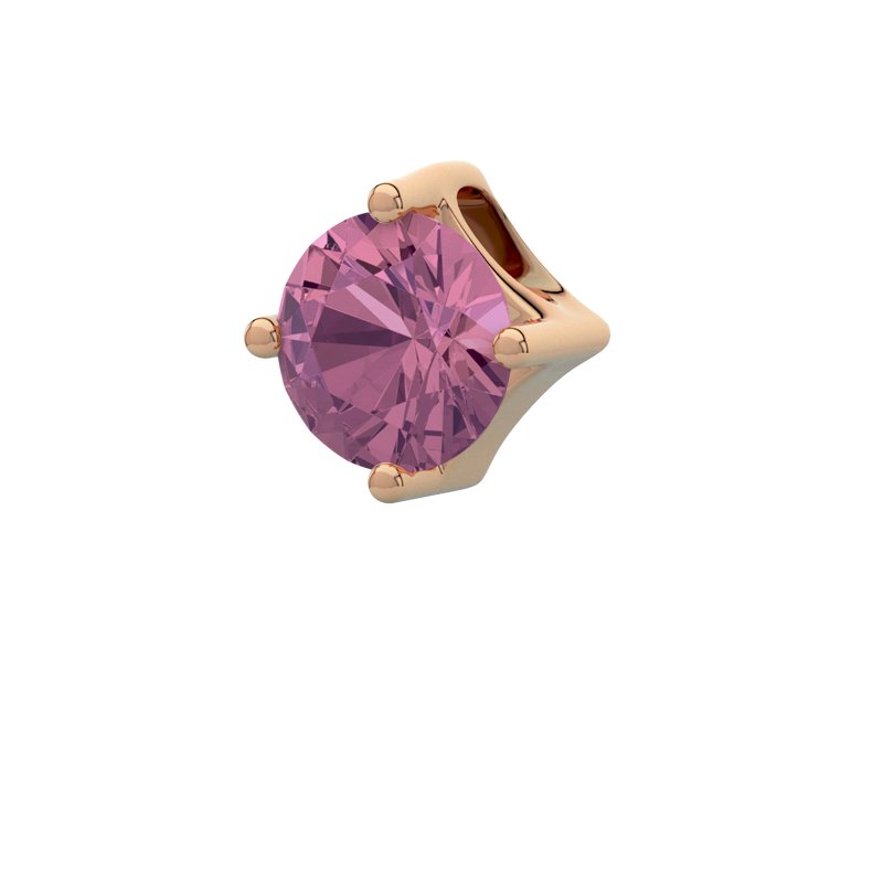 Pinker Turmalin Rotgoldhalskette Greenich, Rotgold 585, von vorn