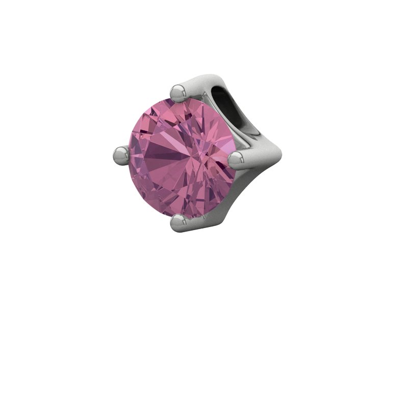 Pinker Turmalin Weißgoldhalskette Greenich, Weißgold 585, von vorn