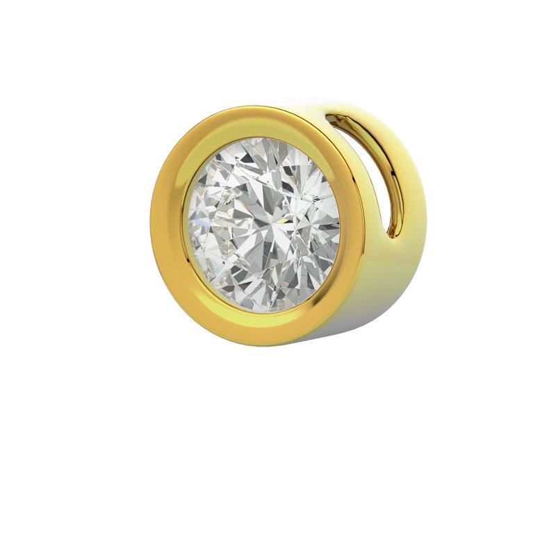 Lab grown Diamant Gelbgoldhalskette Haora, Gelbgold 375, von vorn