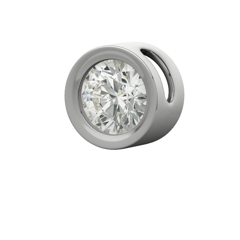 Lab grown Diamant Weißgoldhalskette Haora, Weißgold 375, von vorn