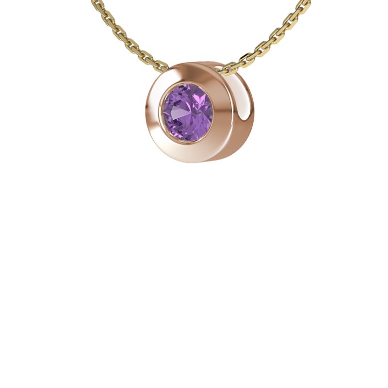 Amethyst Rotgoldhalskette Helsinki, Rotgold 585, von vorn