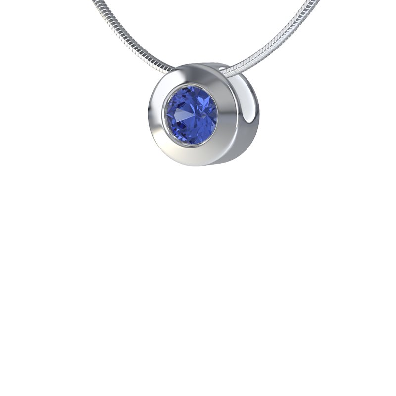 Blauer Saphir Sterlingsilberhalskette Helsinki, Sterlingsilber 925, von vorn