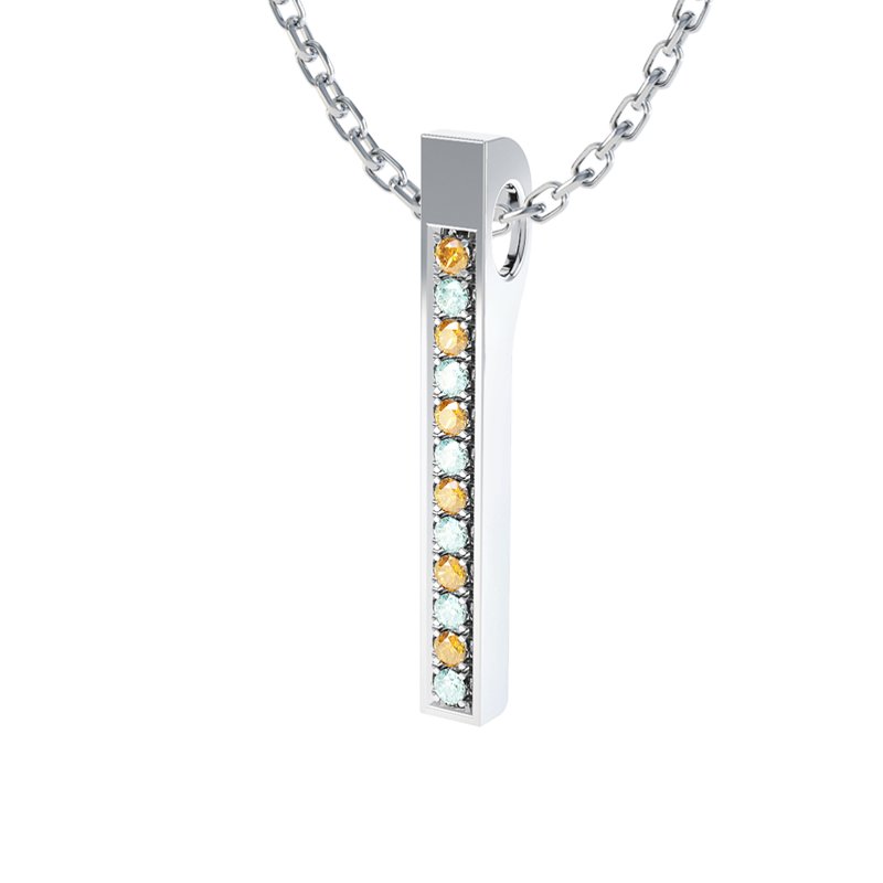 Citrin Sterlingsilberhalskette Iris, Sterlingsilber 925, von vorn