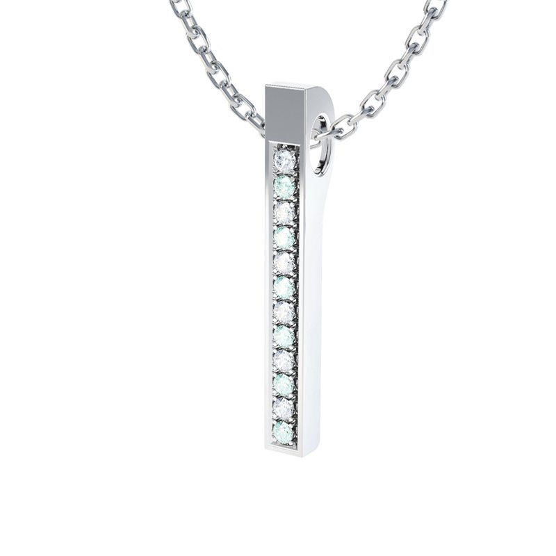 Diamanthalskette Iris, Sterlingsilber 925, von vorn