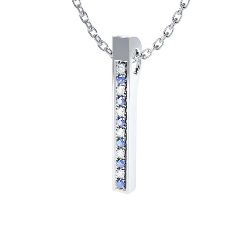 Diamanthalskette Iris, Sterlingsilber 925, von vorn