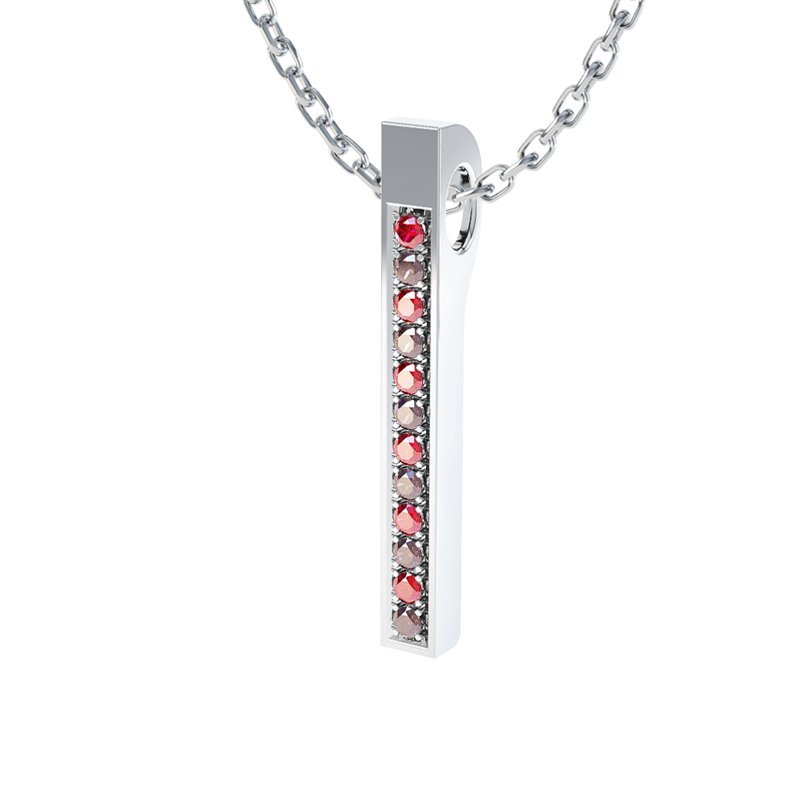 Granat Sterlingsilberhalskette Iris, Sterlingsilber 925, von vorn