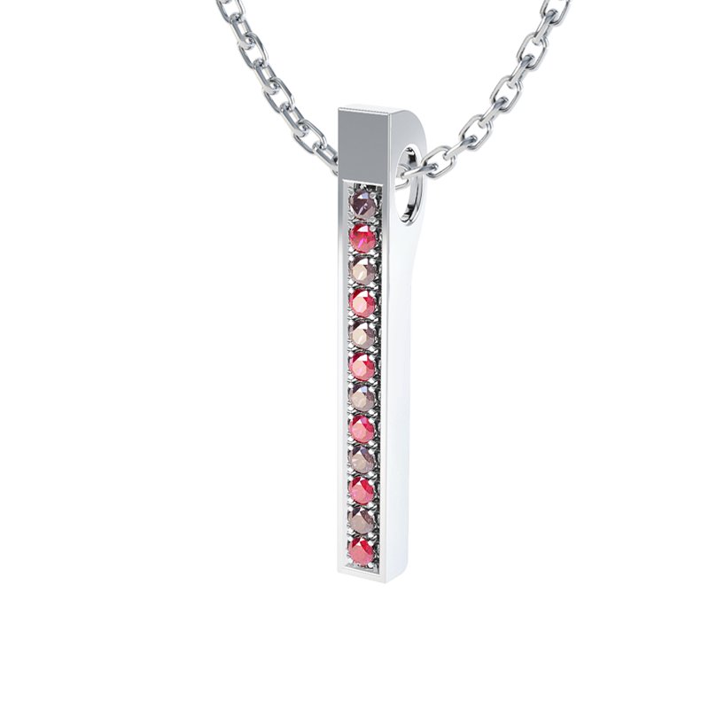 Rauchquarz Sterlingsilberhalskette Iris, Sterlingsilber 925, von vorn