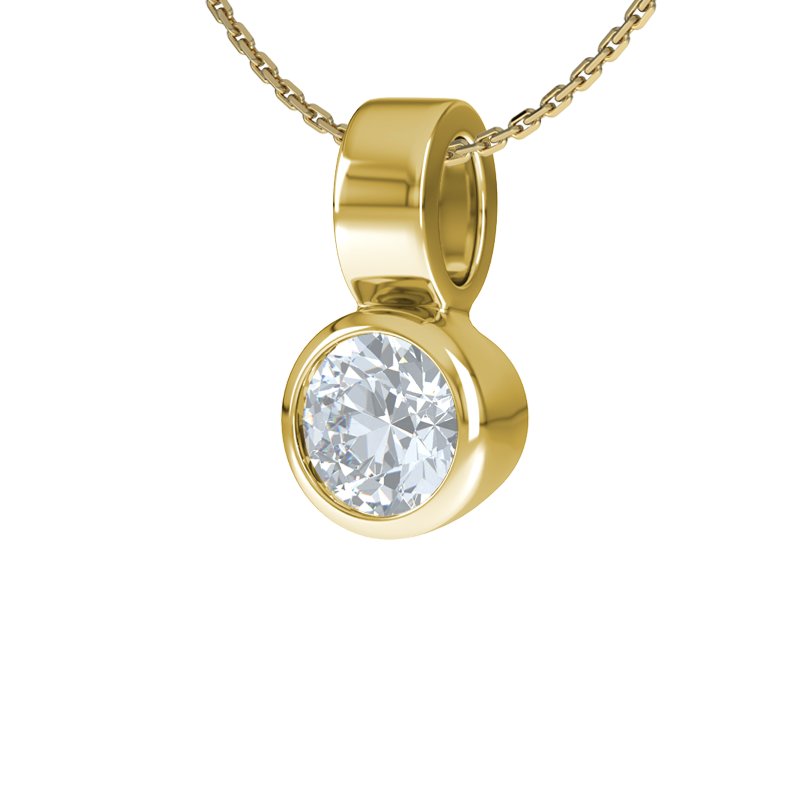 Diamanthalskette Izmir, Gelbgold 375, von vorn
