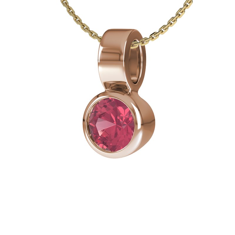 Rubin Rotgoldhalskette Izmir, Rotgold 750, von vorn