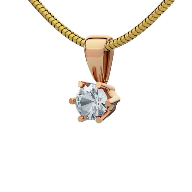 Aquamarin Rotgoldhalskette Jamaica, Rotgold 750, von vorn