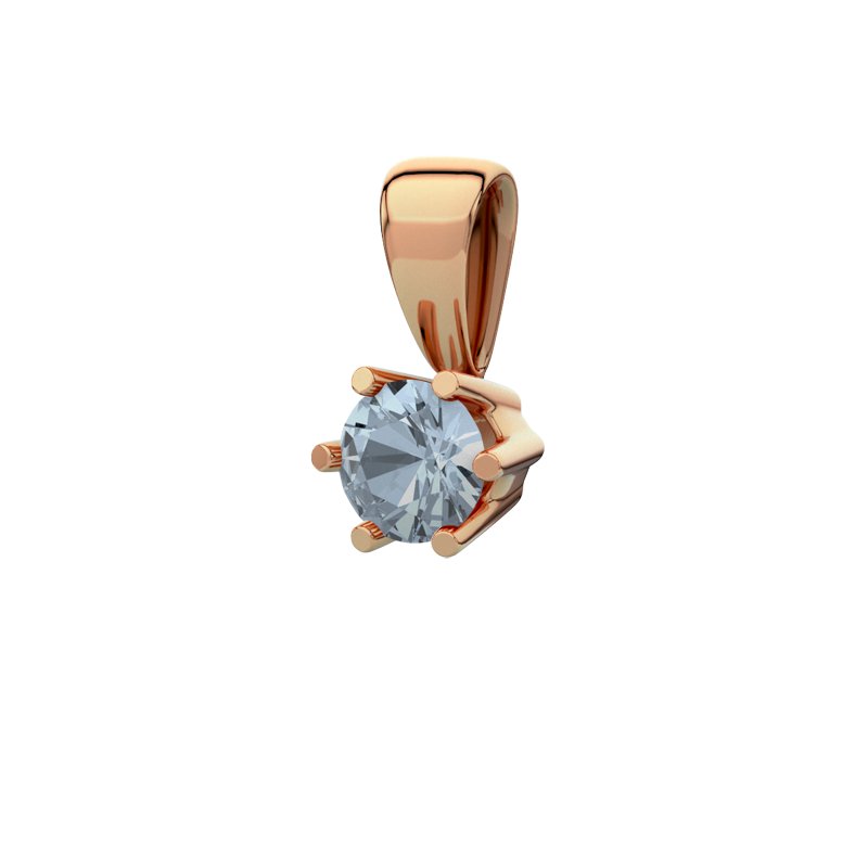Blauer Topas Rotgoldhalskette Jamaica, Rotgold 585, von vorn
