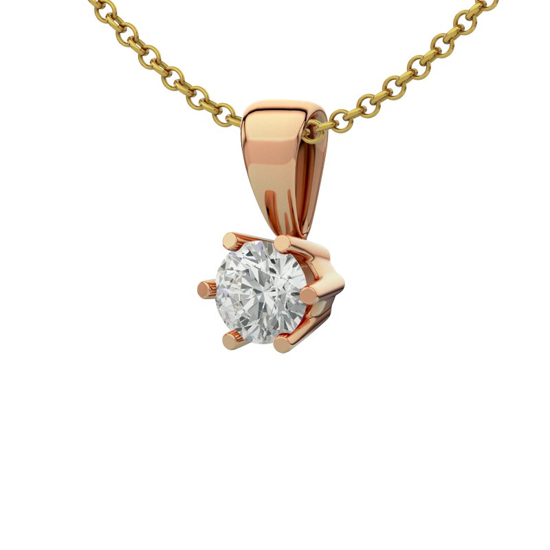Diamanthalskette Jamaica, Rotgold 585, von vorn