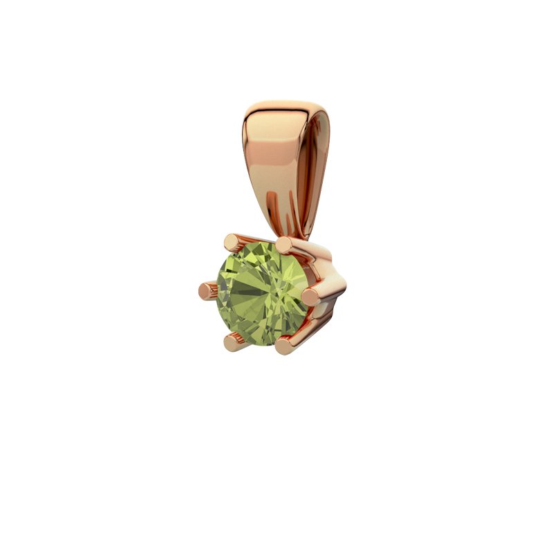 Peridot Rotgoldhalskette Jamaica, Rotgold 585, von vorn