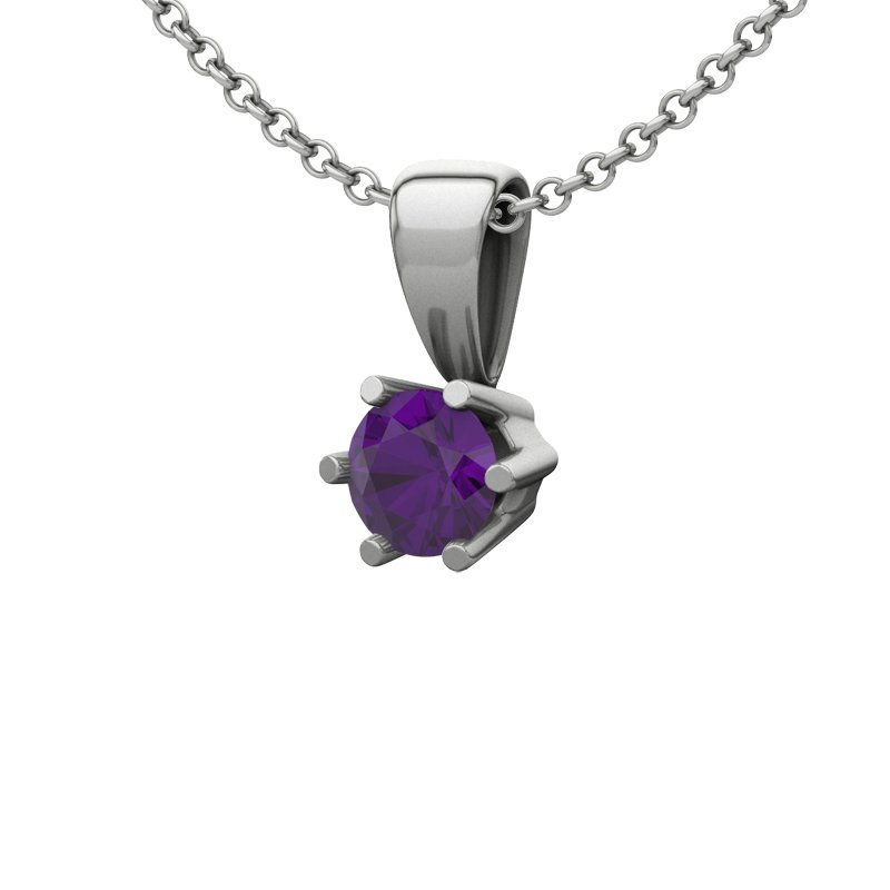 Amethyst Sterlingsilberhalskette Jamaica, Sterlingsilber 925, von vorn