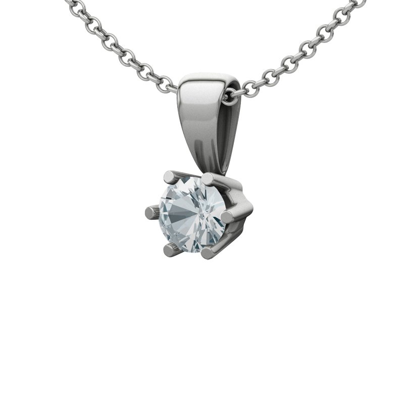 Aquamarin Sterlingsilberhalskette Jamaica, Sterlingsilber 925, von vorn