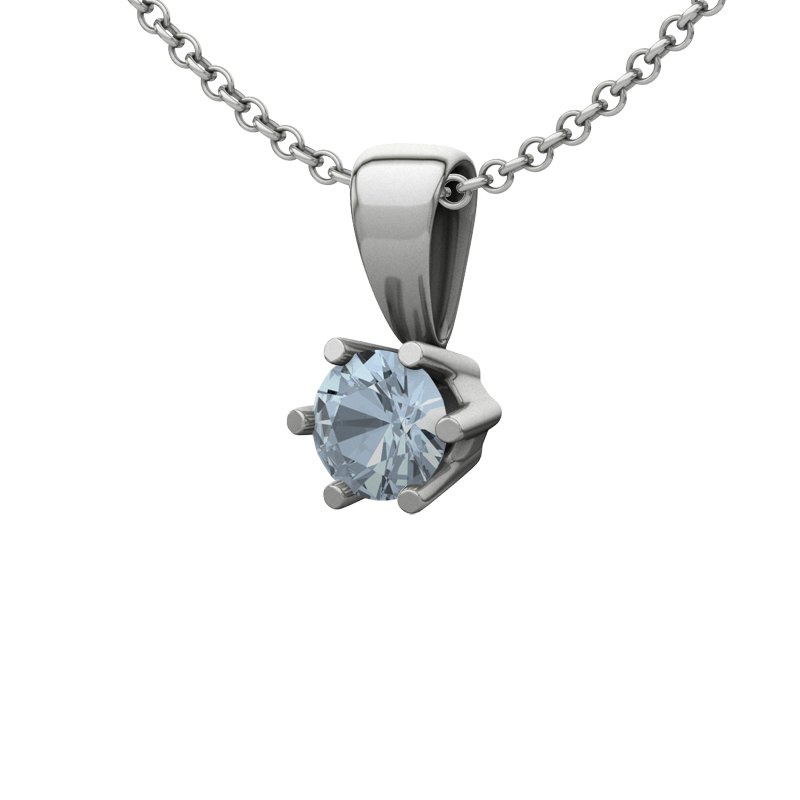 Blauer Topas Sterlingsilberhalskette Jamaica, Sterlingsilber 925, von vorn