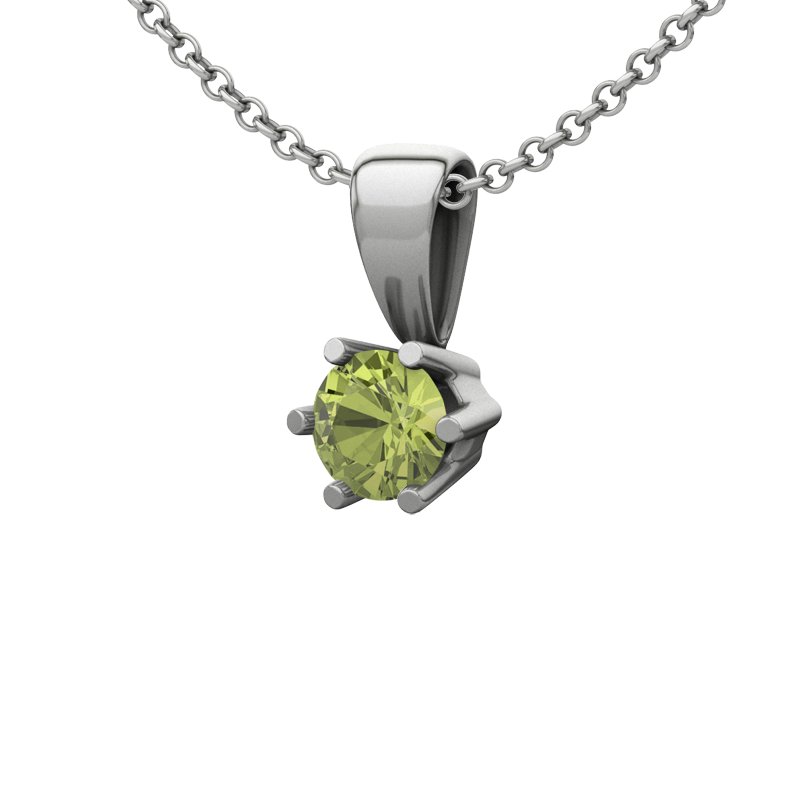 Peridot Sterlingsilberhalskette Jamaica, Sterlingsilber 925, von vorn