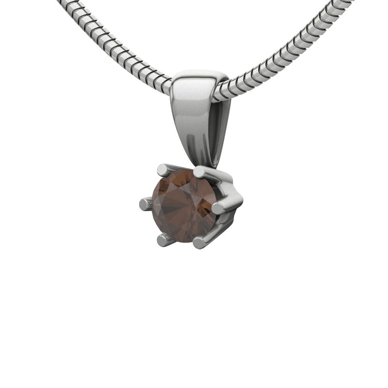 Rauchquarz Sterlingsilberhalskette Jamaica, Sterlingsilber 925, von vorn