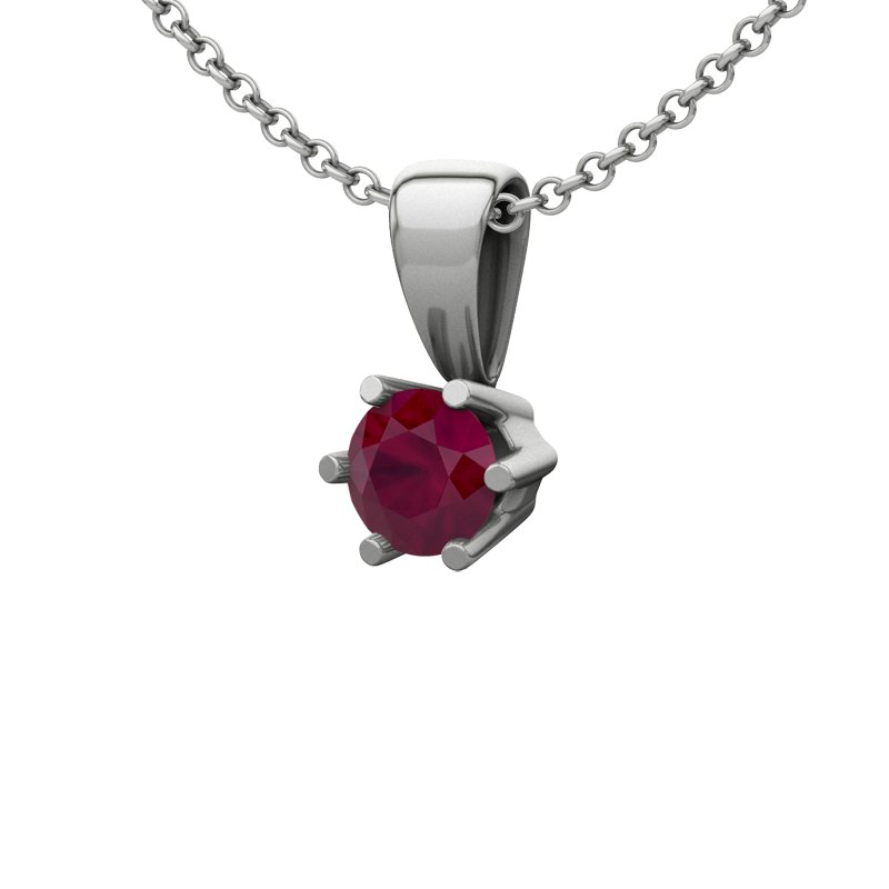 Rubin Sterlingsilberhalskette Jamaica, Sterlingsilber 925, von vorn